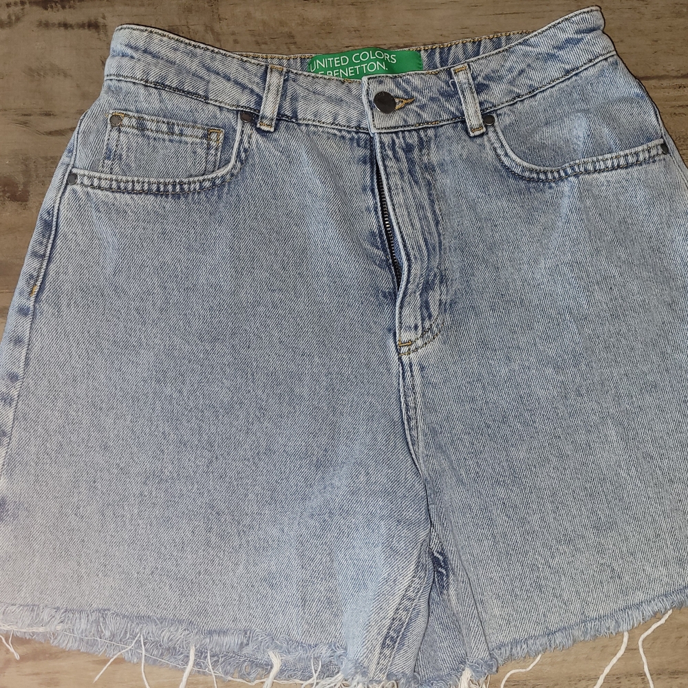United Colors of Benetton Women's Blue Denim Shorts